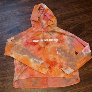 Burn Boot Camp Women's Tie-Dye Hoodie Sweater - Orange and Pink